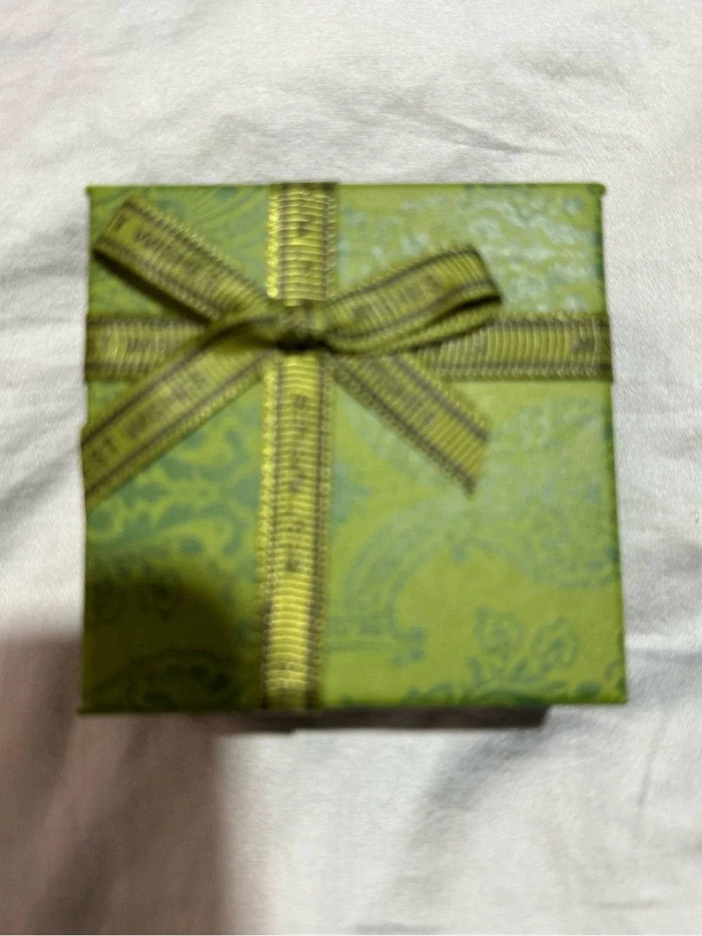 Small Green Decorative Gift Box with Bow